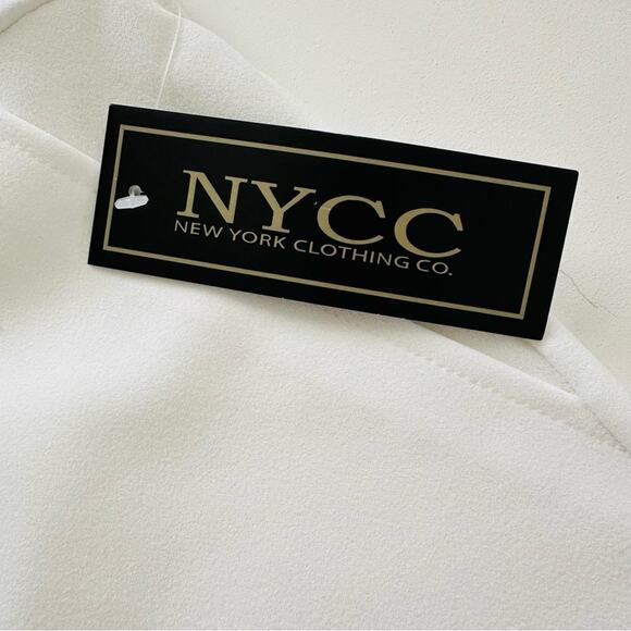 NYCC Ivory Pockets Enamel Buttons Flounce Hem Trumpet Skirt Size Medium NEW - Picture 10 of 12